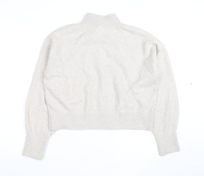 & Other Stories Women Beige Mock Neck Wool Blend Jumper Size M