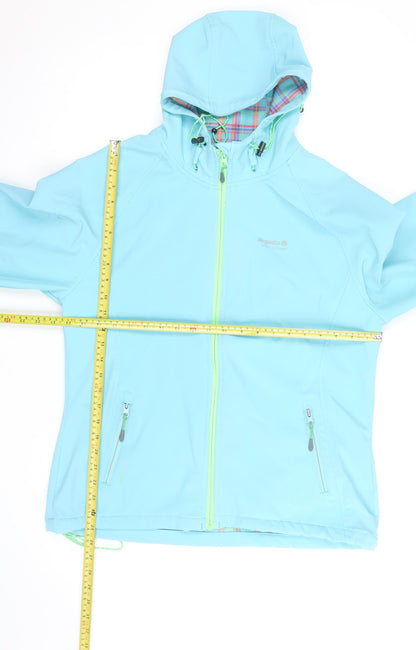 Regatta Women's Blue Soft Shell Hooded Jacket Size 16