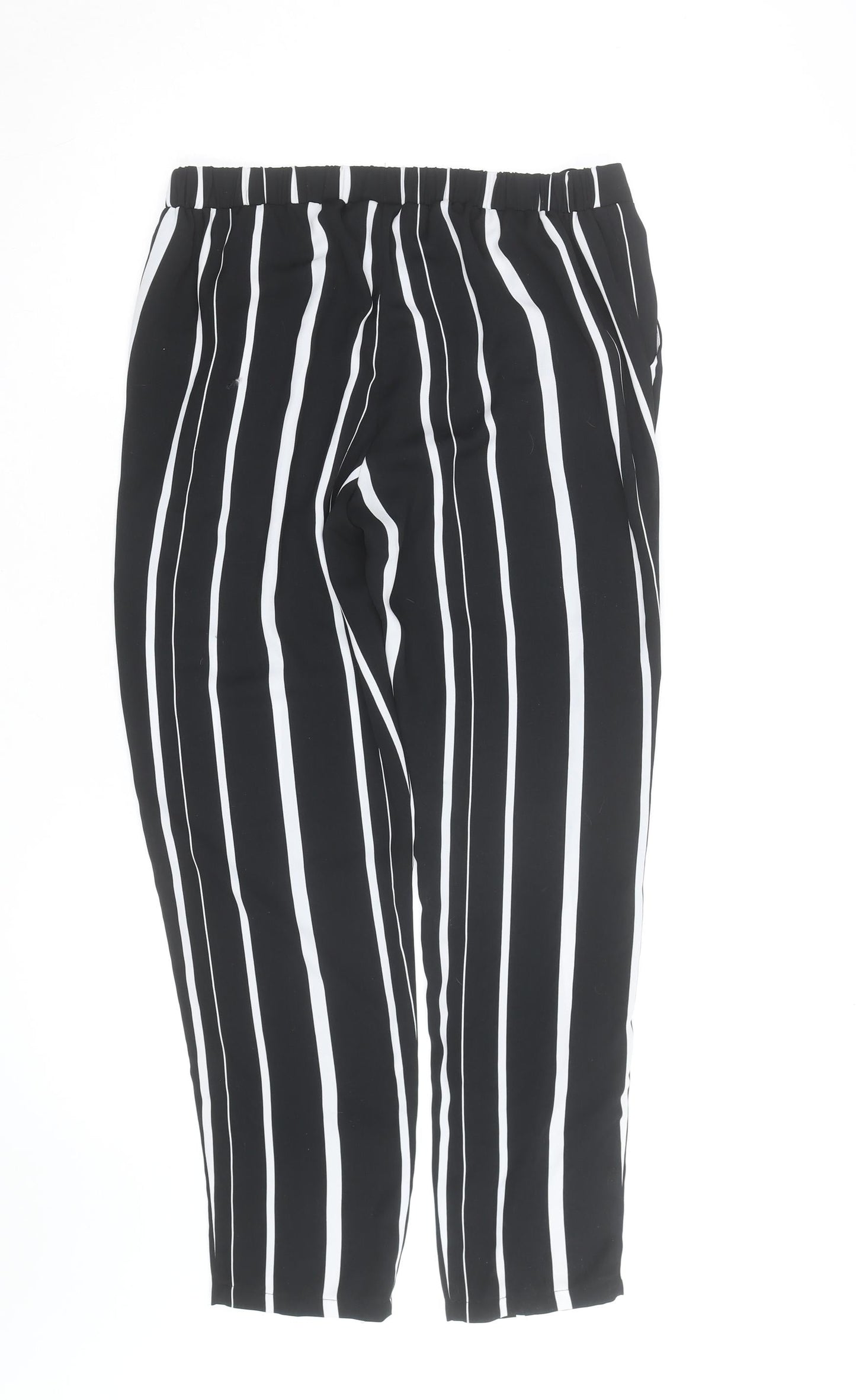 Wallis Women’s Black Striped Cropped Trousers Size 10