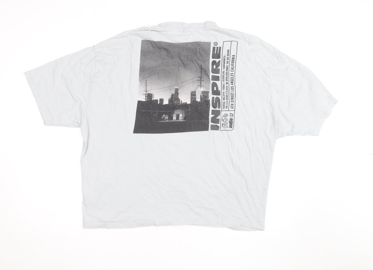 ASOS Men’s White Graphic Print City Inspire Relaxed Fit T-Shirt L