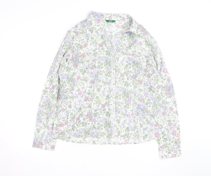 Marks and Spencer Womens Multicoloured Floral Cotton Blouse UK 20
