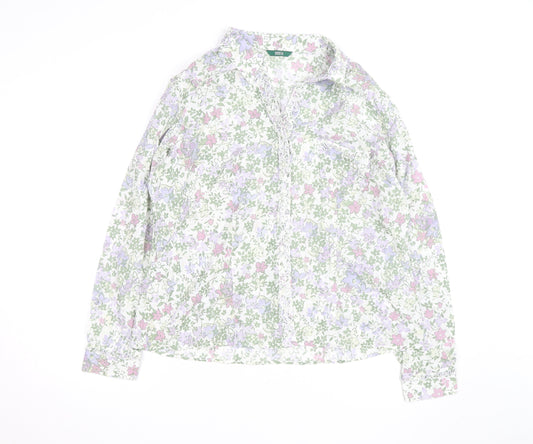 Marks and Spencer Womens Multicoloured Floral Cotton Blouse UK 20