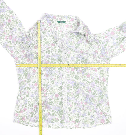 Marks and Spencer Womens Multicoloured Floral Cotton Blouse UK 20