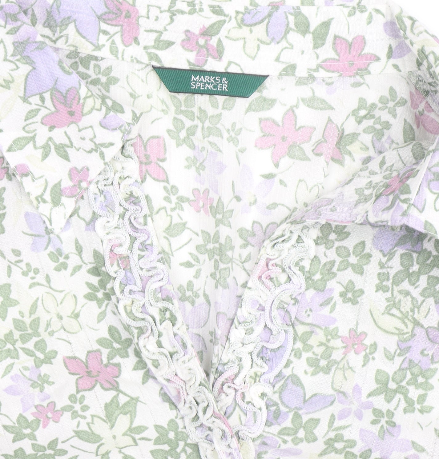 Marks and Spencer Womens Multicoloured Floral Cotton Blouse UK 20