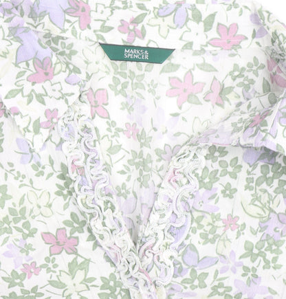 Marks and Spencer Womens Multicoloured Floral Cotton Blouse UK 20