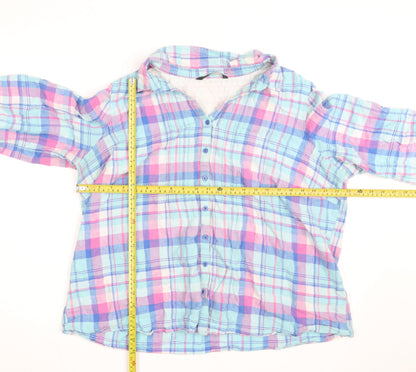 Bm Casual Women's Multicoloured Check Cotton 3/4 Sleeve Button-Up Shirt Size 22
