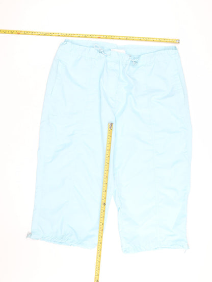 Emilio Blue Drawstring Cargo Bermuda Shorts Women Size 18