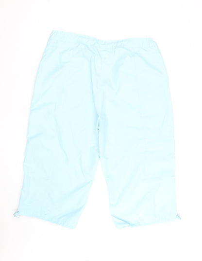 Emilio Blue Drawstring Cargo Bermuda Shorts Women Size 18