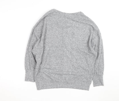 Dorothy Perkins Women's Grey Embroidered Floral Knit Jumper UK14