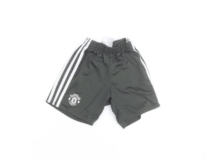 Adidas Boys Black Manchester United Football Shorts 4-5 Years Athletic Fit