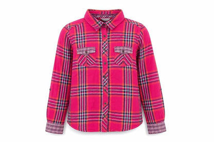 Falmer Heritage Women's Pink Plaid Cotton Button-Up Shirt Size 12
