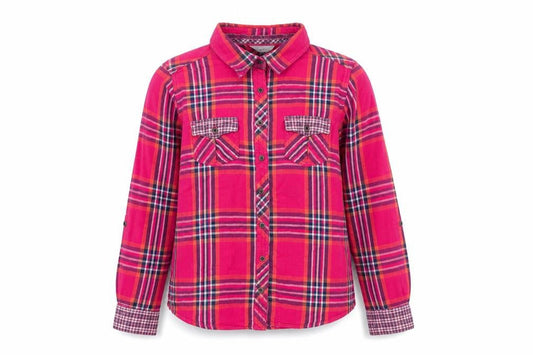 Falmer Heritage Women's Pink Plaid Cotton Button-Up Shirt Size 12