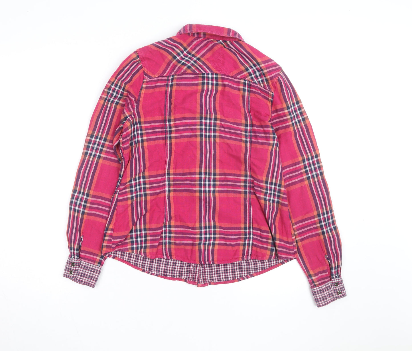 Falmer Heritage Women's Pink Plaid Cotton Button-Up Shirt Size 12