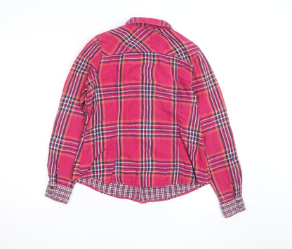 Falmer Heritage Women's Pink Plaid Cotton Button-Up Shirt Size 12