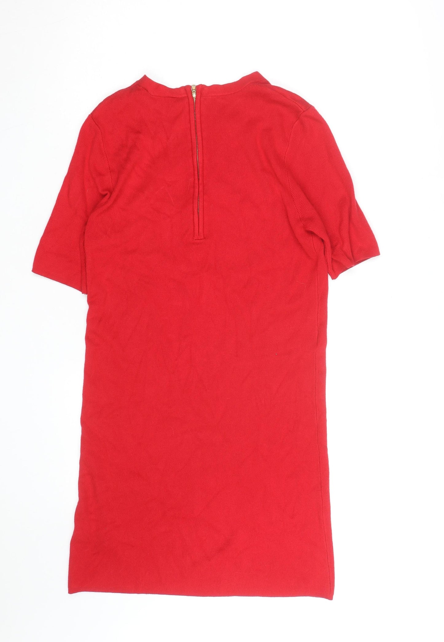 Dorothy Perkins Women Red Short Sleeve Shift Dress Size 14