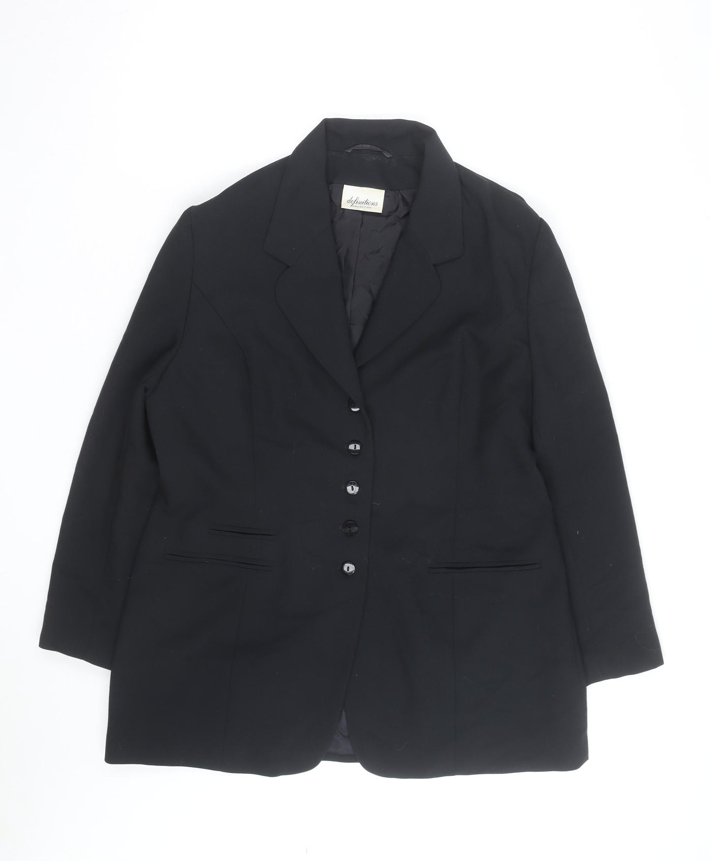 Definitions Women's Black Size 18 Classic Tailored Blazer