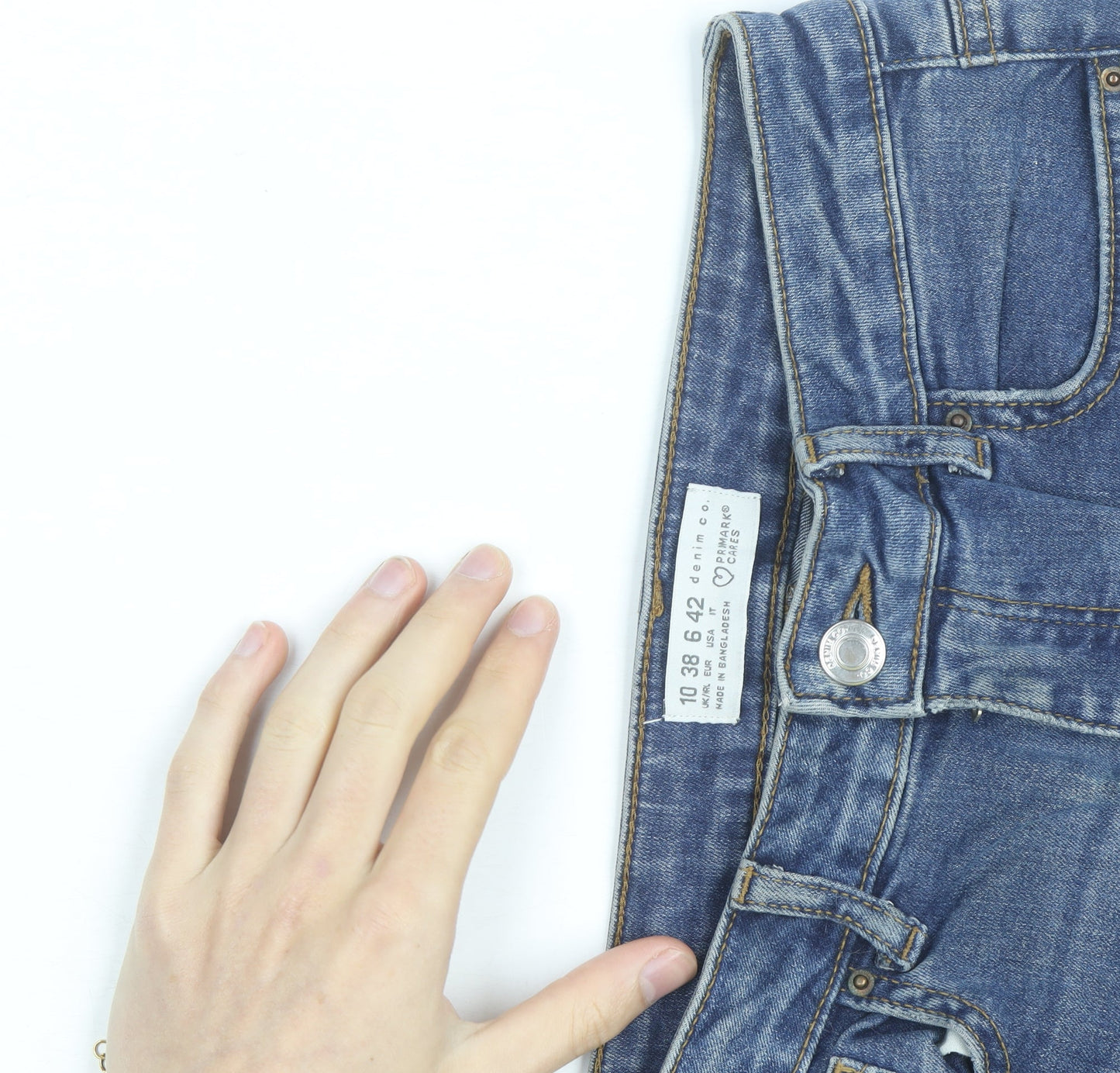 Primark Women Blue Skinny Stretch Denim Jeans Size 10