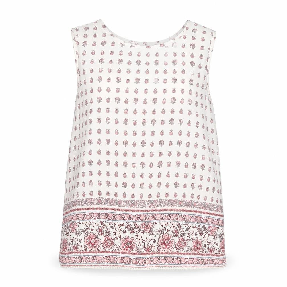 New Look Women’s Ivory Floral Tunic Sleeveless Blouse Size 12