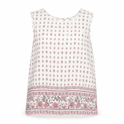 New Look Women’s Ivory Floral Tunic Sleeveless Blouse Size 12