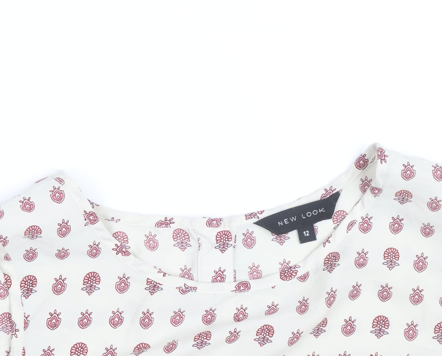 New Look Women’s Ivory Floral Tunic Sleeveless Blouse Size 12