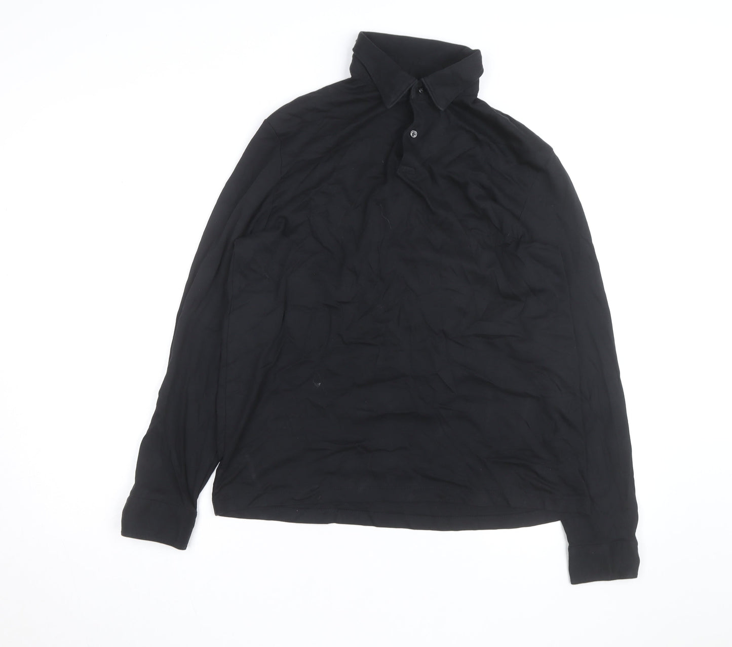 Charles Tyrwhitt Men's Black Cotton Long Sleeve Button-Up Shirt Medium