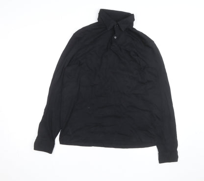 Charles Tyrwhitt Men's Black Cotton Long Sleeve Button-Up Shirt Medium