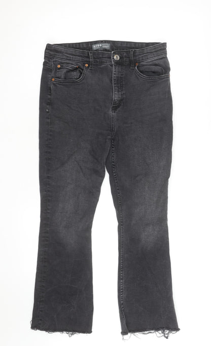 Primark Women’s Black Flared Denim Jeans Size 14 Regular Stretch Fit
