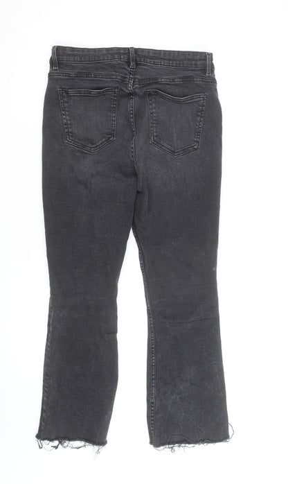 Primark Women’s Black Flared Denim Jeans Size 14 Regular Stretch Fit