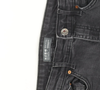 Primark Women’s Black Flared Denim Jeans Size 14 Regular Stretch Fit