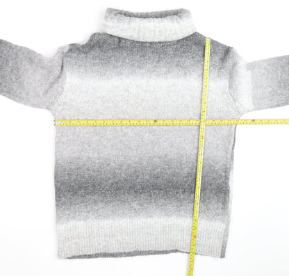 Marks and Spencer Men's Grey Roll Neck Chunky Knit Jumper Medium
