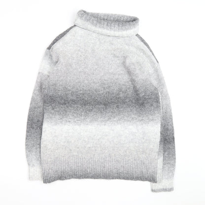 Marks and Spencer Men's Grey Roll Neck Chunky Knit Jumper Medium