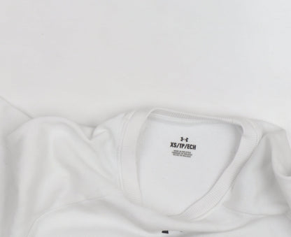Under Armour Mens White XS Crew Neck Pullover Sweatshirt