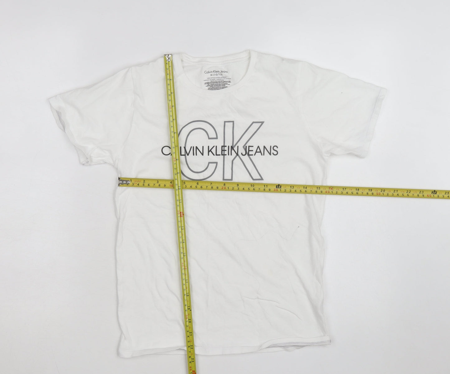 Calvin Klein Jeans Women's White Cotton T-Shirt M 10/12