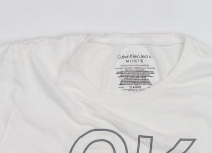 Calvin Klein Jeans Women's White Cotton T-Shirt M 10/12