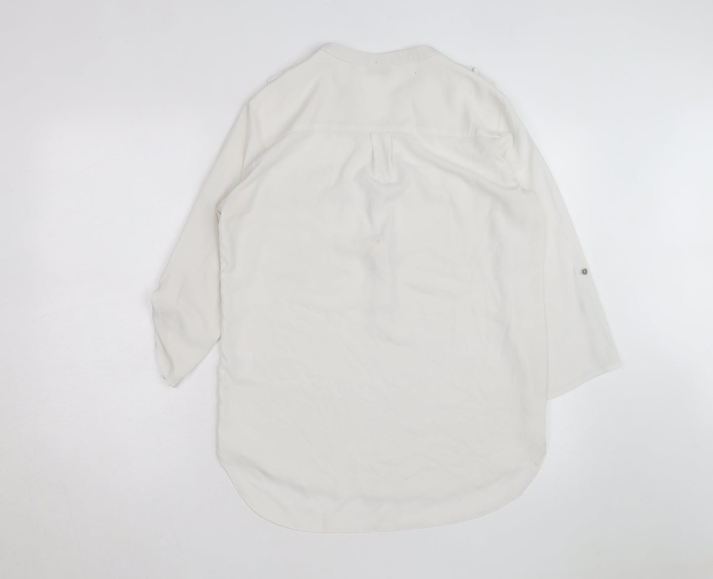 Paraphrase Women's White 3/4 Sleeve V-Neck Blouse Size 12