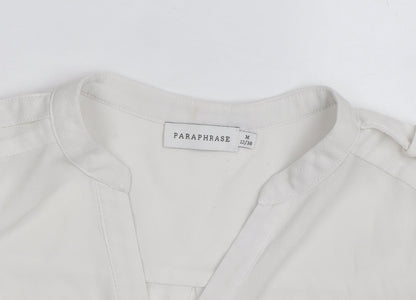 Paraphrase Women's White 3/4 Sleeve V-Neck Blouse Size 12