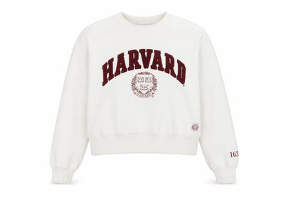 Harvard Men's White Pullover Sweatshirt Medium Embroidered Logo