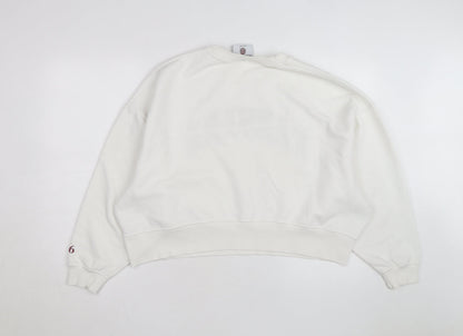 Harvard Men's White Pullover Sweatshirt Medium Embroidered Logo