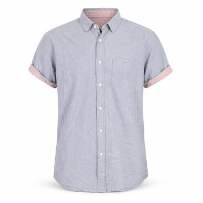 Threadbare Women’s Blue Chambray Short Sleeve Button-Up Shirt L