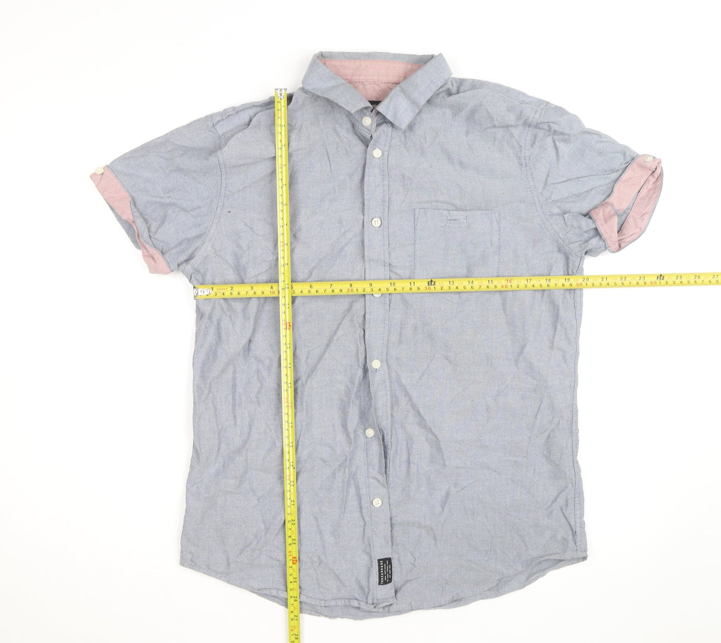 Threadbare Women’s Blue Chambray Short Sleeve Button-Up Shirt L