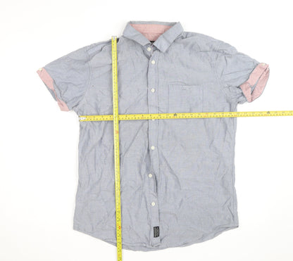 Threadbare Women’s Blue Chambray Short Sleeve Button-Up Shirt L