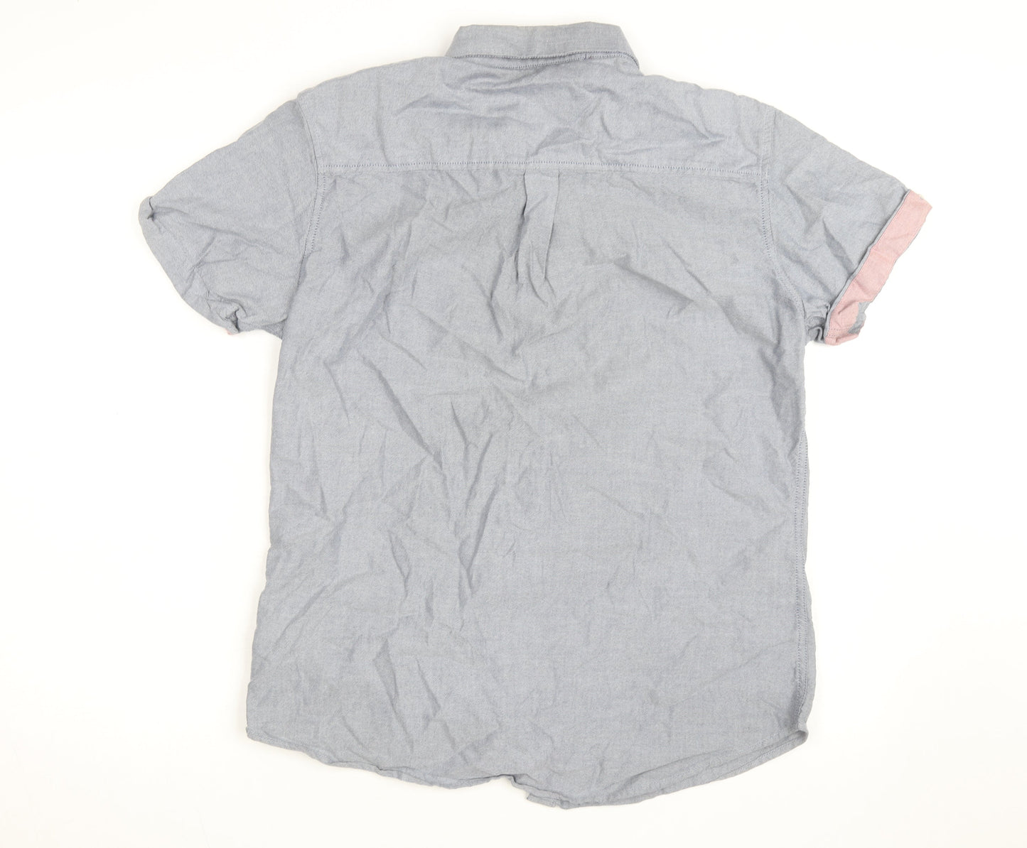 Threadbare Women’s Blue Chambray Short Sleeve Button-Up Shirt L