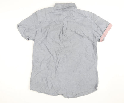 Threadbare Women’s Blue Chambray Short Sleeve Button-Up Shirt L
