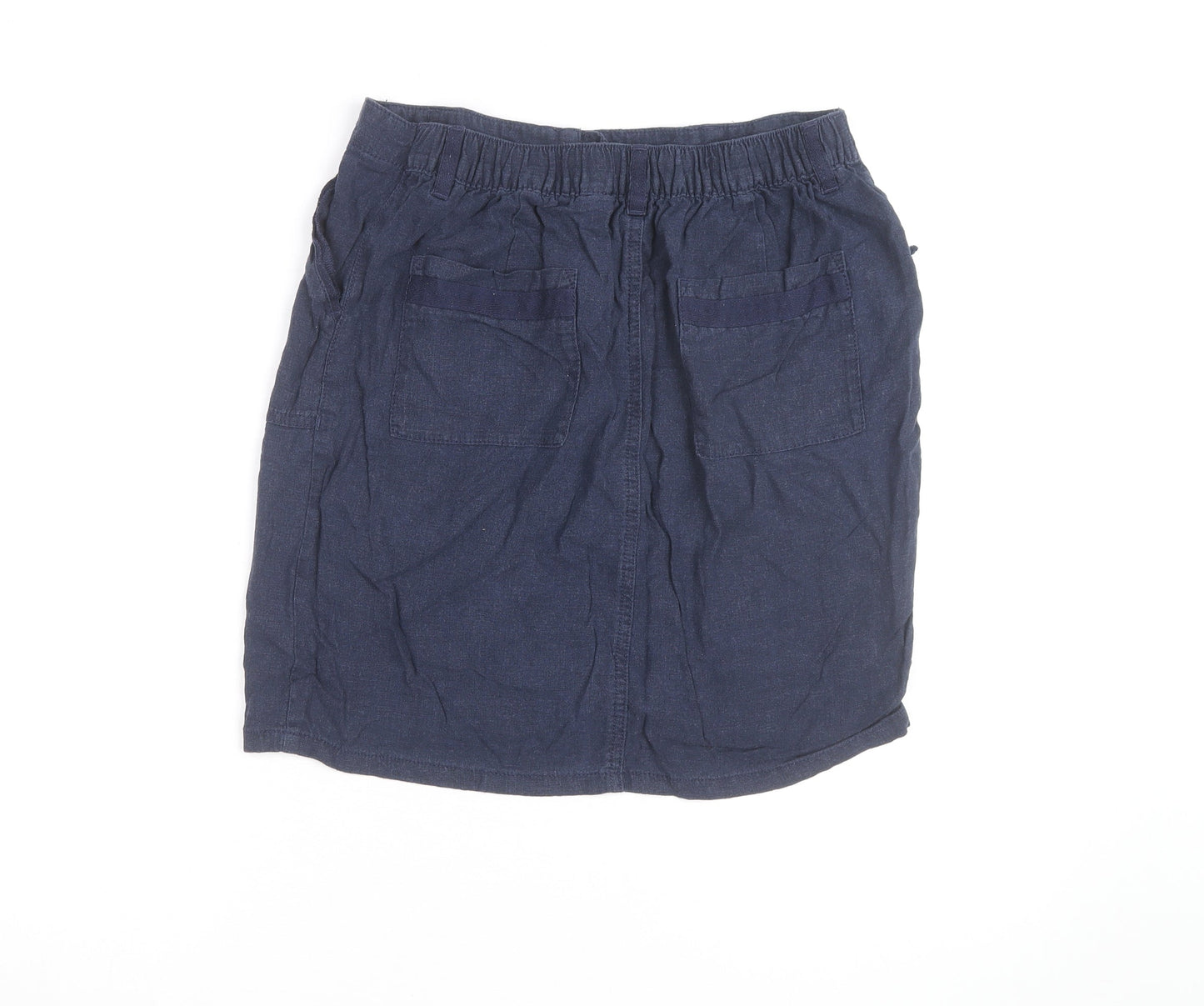 Next Women Blue Knee Length Linen Cotton Skirt Size 12