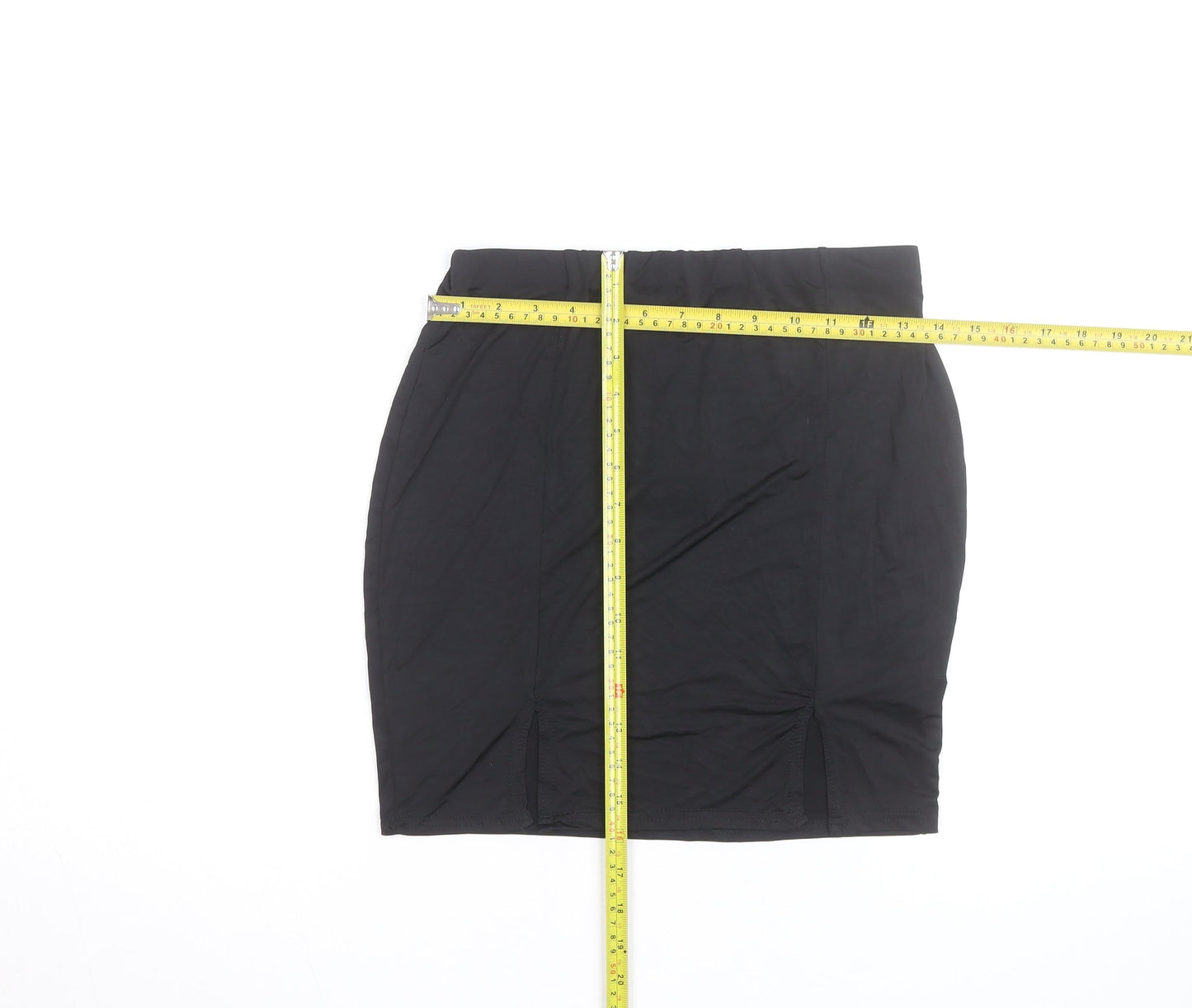 Boohoo Women Black Size 10 High Waist Pencil Skirt
