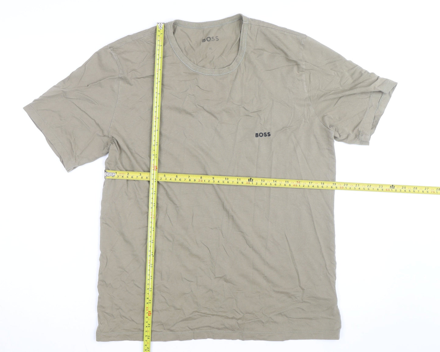BOSS Men's Beige XL Crew Neck Cotton Jersey T-Shirt