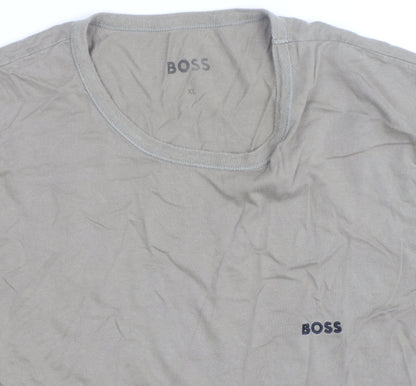BOSS Men's Beige XL Crew Neck Cotton Jersey T-Shirt