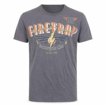 Firetrap Men's Grey Motorcycle Graphic Print T-Shirt Small