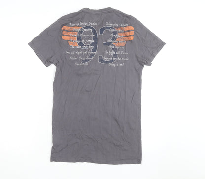 Firetrap Men's Grey Motorcycle Graphic Print T-Shirt Small
