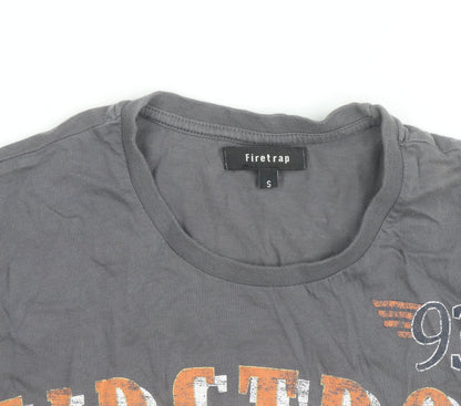 Firetrap Men's Grey Motorcycle Graphic Print T-Shirt Small